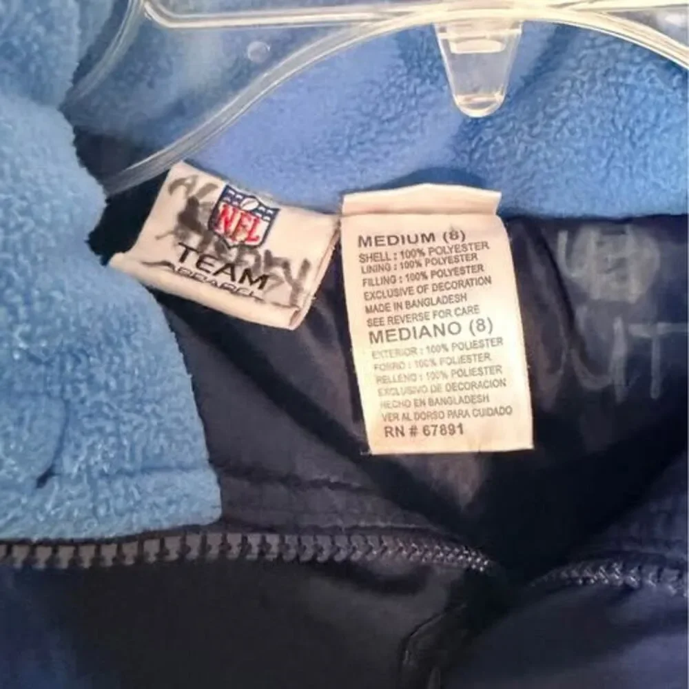 Titans Kids NFL Team Apparel Coat 20” p‑p 22”L Flaw-zipper no zip